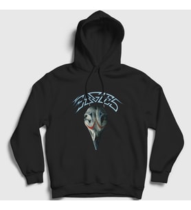 Presmono Unisex Siyah Logo V2 Eagles Kapüşonlu Sweatshirt 383821tt