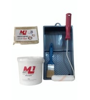 M1 ART BEYAZ  Akrilik Boya 1.kg  Tava+Rulo+Örtü +Fırça -SET -Ahşap, Tuval, Seramik , Duvar ,Taş