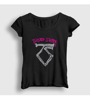 Presmono Kadın Siyah Logo V2 Twisted Sister T-Shirt 179981tt