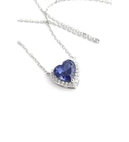 Sky Diamond purple  Tanzanit ice cut  925ayar Gümüş Üzerine Altın Kaplama Kalp Kolye
