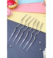 Spiral Kıvrık Gümüş Parlak Gümüş Mumlar Pasta Mumu 6lı