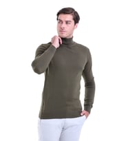 Hatemoğlu Çağla Regular Fit Balıkçı Yaka Triko Kazak (Haki)