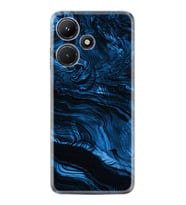 Infınix Hot 30i Kılıf Resimli Desenli Baskılı Silikon Blue MArble 1379