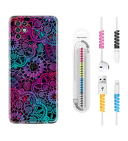INFINIX Note 11 Pro Note 10 Hot 9 Play Kılıf Kablo Koruma Spiral Silikon Colurful Mandala 1667