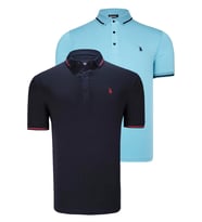 İKİLİ SET T8586 DEWBERRY ERKEK T-SHIRT-LACİVERT-CAMGÖBEĞİ