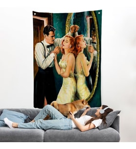 Arthur Sarnoff - 1950'lerde Kadının Sigarasını Yakan Adam Duvar Örtüsü-7955