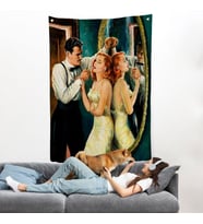 Arthur Sarnoff - 1950'lerde Kadının Sigarasını Yakan Adam Duvar Örtüsü-7955