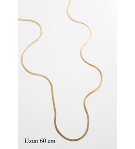 Esnaf sokağı  Esnaf sokağı  Uzun İnce İtalyan Zincir Kolye (60 cm) - Altın