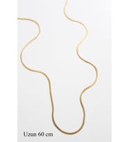 Esnaf sokağı  Esnaf sokağı  Uzun İnce İtalyan Zincir Kolye (60 cm) - Altın