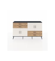 Arges Konsol 3 Raflı 4 Çekmeceli 4 Kapaklı 176x30x99 Antrasit-Aytaşı/Çam