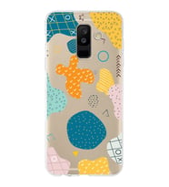 Samsung Galaxy A6 Plus (2018) Uyumlu Kapak Geometrik Şekiller Tasarımlı Şeffaf Silikon Kılıf