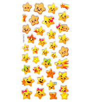Sticker Kabartmalı Stiker Defter, Planlayıcı Etiket (Ldg003)-17x9 cm - Yıldız Emoji