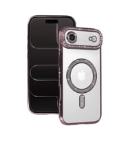 Apple İphone 17 Air Joke Simli Magneticsafe Kılıf - Pembe