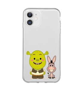 Iphone 11 Uyumlu Shrek ve Eşek Tasarımlı Şeffaf Telefon Kılıfı