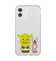 Iphone 11 Uyumlu Shrek ve Eşek Tasarımlı Şeffaf Telefon Kılıfı