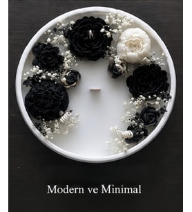 Dekoratif Özel Tasarım Tepsi içinde Kokulu Doğal Soya Mum