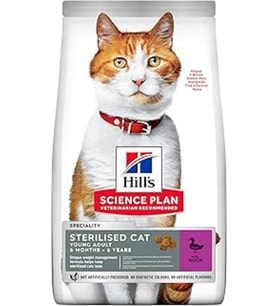 Hill's Hills Kısırlaştırılmış Ördekli Yetişkin Kedi Maması 1,5 Kg