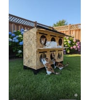 Kedi evi kedi yuvası kedi barınağı 6 KEDİLİK suya ve kara dayanıklı dış mekan kedi yuvası