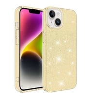 Apple iPhone 14 Plus Kılıf Zore Shining Simli Silikon Kılıf (Gold)