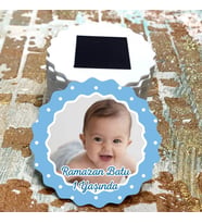 Magnet Hediyelik - Erkek Bebek / Erkek Çocuk Mavi Tasarım Doğum Günü Resimli Magnet