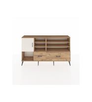 Arges Konsol 8 Raflı 2 Çekmeceli Tek Kapaklı  176x30x99 Çam-Aytaşı/Çam