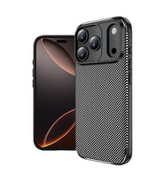 iPhone 17 Pro Max Kılıf Negro Karbon Tasarım Silikon Kılıf (Siyah)