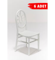 6 Adet Sunny Beyaz Sandalye / Balkon-Bahçe-Mutfak