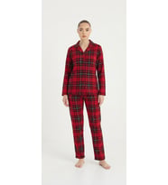 Çağrı Kadın Kışlık Süet Uzun Kollu Önü Düğmeli Yumuşak Dokulu Pijama Takımı
