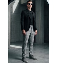 Siyah 6 Drop Slim Fit Pamuklu Ceket 1002260126