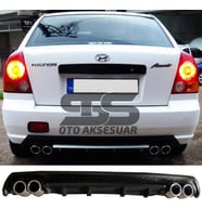 Hyundai Accent Admire Difüzör Arka Tampon Eki 4 Egzoz Çıkışlı Siyah Lüx Tip