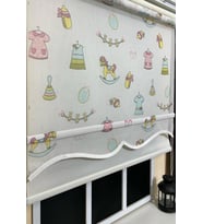 Çift Mekanizmalı Desenli Tül Stor Perde Çocuk Odası Baskı STB-109 (Beyaz)