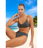 Simli Bikini Takımı Su Sporları İçin Esnek Kumaş Yaz Koleksiyonu Klora Dayanıklı