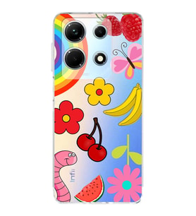PrintiFy İnfinix Note 30 ile Uyumlu Water Color 5  Kamera Korumalı Şeffaf  Kılıf