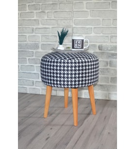 DOLCE YUVARLAK SİLİNDİR PUF KAZAYAĞI DESENLİ