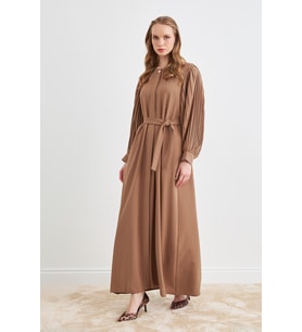Kolları Piliseli Abaya - Camel