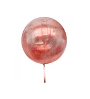 Kırmızı Simli Yuvarlak Şeffaf Balon 24 İnç