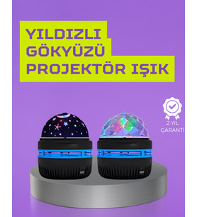 USB’li Yıldız Projektör Lamba – Döner Galaxy Işık Şovu, Çocuk ve Yetişkin Uyku Lambası