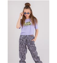 Kız Çocuk Arkası Zebralı T-Shirt Alt-Üst Takım