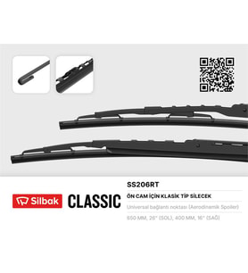 SILECEK SUPURGESI (650-400 MM) RUZGARLIKLI (TAKIM) PEUGEOT 206