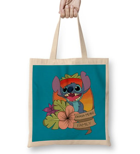 Disney Ohana Means Family Stitch Bez Çanta Uzun Saplı