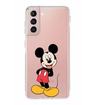 Samsung Galaxy S21  Kamera Korumalı Kapak Mickey Mouse Tasarımlı  Şeffaf  Kılıf