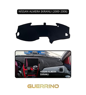 NİSSAN ALMERA EKRANLI 2000-2006TORPİDO KORUMA HALISI SİYAH KENAR