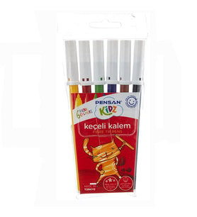 6 lı Keçeli Kalem 1 Paket 6 Renk Keçeli Kalem (Karışık)