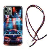 Apple iPhone 11 12 13 14 Pro Max Kılıf Boyun Asklı Rasta Silikon Neon Cars 1724