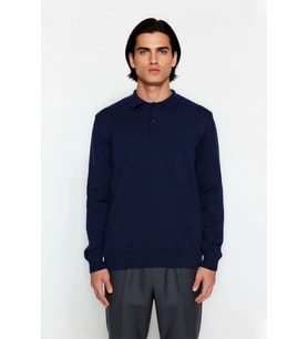 Erkek Smart Casual Polo Yaka Düz Triko Kazak Kış Kombinlerine Modern Bir Dokunuş Kaliteli Şık