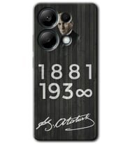 Redmi Note 13 Pro 4G Kılıf HD Desen Baskılı Kılıf - Atatürk Ahşap İmza