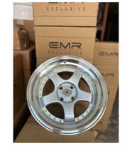4*100*16*9.0 ET15 CH67.1 EMR-L002-16 SILVER LIP POLISH+GOLD RIVET