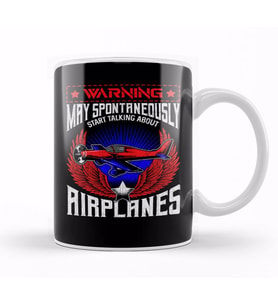 Warning May Spontaneously Talk About Airplanes Kupa Bardak Porselen