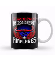 Warning May Spontaneously Talk About Airplanes Kupa Bardak Porselen
