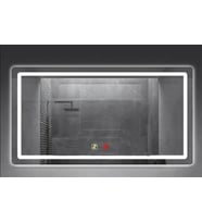 (h)70x120 cm Buğu Çözücülü Dokunmatik Işıklı Kumlamalı Banyo Aynası